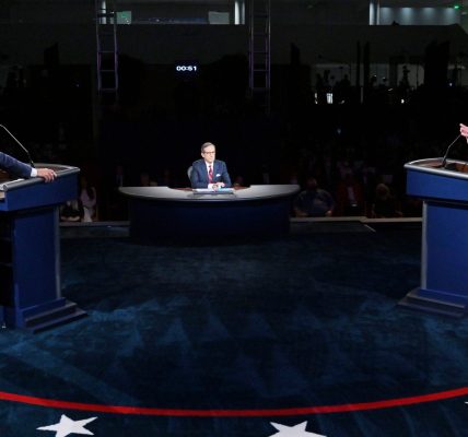 Donald Trump and Joe Biden at the first election debate