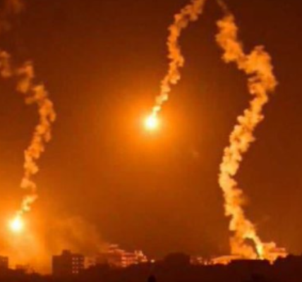 Flares above Gaza
